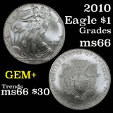 2010 Silver Eagle Dollar $1 Grades GEM+ Unc