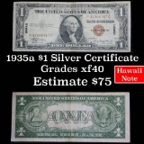 1935a $1 Silver Certificate Hawaii, Signatures of Julian & Morgenthau Grades xf