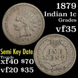 1879 Indian Cent 1c Grades vf++