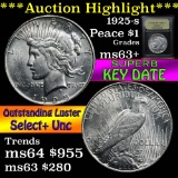 ***Auction Highlight*** 1925-s Peace Dollar $1 Graded Select+ Unc by USCG (fc)