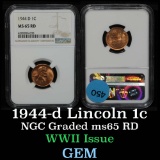 NGC 1944-d Lincoln Cent 1c Graded ms65 RD By NGC