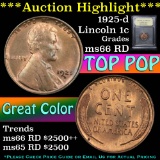 ***Auction Highlight*** 1925-d Lincoln Cent 1c Graded GEM+ Unc RD by USCG (fc)