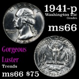 1941-p Washington Quarter 25c Grades GEM+ Unc