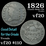 1826 Classic Head half cent 1/2c Grades vf, very fine