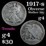 1917 S Obverse Walking Liberty Half Dollar 50c Grades g, good