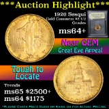 ***Auction Highlight*** 1926 Sesqui Gold Commemorative $2 1/2 Graded Choice+ Unc by USCG (fc)