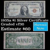 1935a $1 Silver Certificate Hawaii, Signatures of Julian & Morgenthau Grades vf++