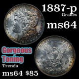 1887-p Morgan Dollar $1 Grades Choice Unc