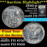 ***Auction Highlight*** 1930-p Standing Liberty Quarter 25c Graded GEM FH by USCG (fc)