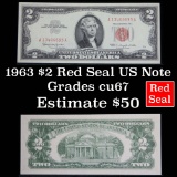 1963 $2 red seal United States note Grades Gem++ CU