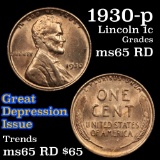 1930-p Lincoln Cent 1c Grades GEM Unc RD