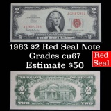 1963 $2 red seal United States note Grades Gem++ CU