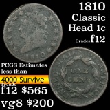 1810 Classic Head Large Cent 1c Grades vg+ (fc)