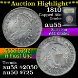 ***Auction Highlight*** 1810 Capped Bust Half Dollar 50c Graded Choice AU by USCG (fc)