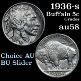 1936-s Buffalo Nickel 5c Grades Choice AU/BU Slider