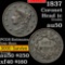 1837 Coronet Head Large Cent 1c Grades AU, Almost Unc (fc)