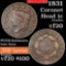 1831 Med letters Coronet Head Large Cent 1c Grades vf, very fine