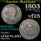 ***Auction Highlight*** 1803 Sm date, Lg fraction Draped Bust Large Cent 1c Grades vf+ (fc)