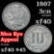 1867 3 Cent Copper Nickel 3cn Grades xf