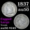 1837 Capped Large Capped Bust Half Dime 1/2 10c Grades AU, Almost Unc (fc)