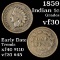 1859 Indian Cent 1c Grades vf++