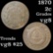 1870 2 Cent Piece 2c Grades vg, very good