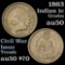 1863 Indian Cent 1c Grades AU, Almost Unc