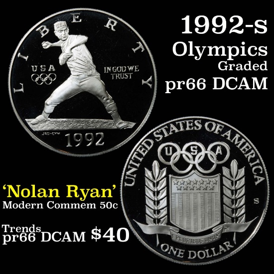 1992-s Olympics Modern Commem Dollar $1 Grades GEM+ Proof Deep Cameo