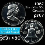 1957-p Franklin Half Dollar 50c Grades GEM++ Proof