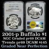 NGC 2001-p Buffalo Modern Commem Dollar $1 Graded pf69 by NGC