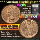 ***Auction Highlight*** 1865 Indian Cent 1c Graded GEM+ Unc RD By USCG (fc)