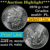 ***Auction Highlight*** 1878-p 7/8tf Morgan Dollar $1 Grades Select Unc+ PL (fc)
