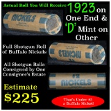 Full roll of Buffalo Nickels, 1923 on one end & a 'd' Mint reverse on other end Buffalo Nickel (fc)