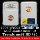 NGC 1995/1995 DDO Lincoln Cent 1c Graded ms67 RD by NGC