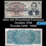 1863 Fourth issue 50 cent Fractional Currency, Abraham Lincoln Grades vf++ (fc)