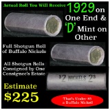 Full roll of Buffalo Nickels, 1929 on one end & a 'd' Mint reverse on other end Buffalo Nickel (fc)