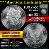 ***Auction Highlight*** 1892-cc Morgan Dollar $1 Graded GEM Unc By USCG (fc)