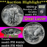 ***Auction Highlight*** 1924-p Standing Liberty Quarter 25c Graded GEM FH By USCG (fc)