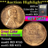 ***Auction Highlight*** 1931-s Lincoln Cent 1c Graded GEM Unc RD By USCG (fc)