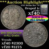 ***Auction Highlight*** 1797 Stems Rev '97 Draped Bust Large Cent 1c Graded xf By USCG (fc)