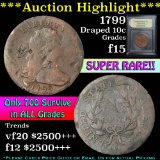 ***Auction Highlight*** 1799 Draped Bust Large Cent 1c Graded f+ By USCG (fc)