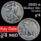 1921-s Walking Liberty Half Dollar 50c Grades g, good