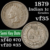 1879 Indian Cent 1c Grades vf++