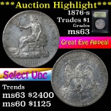 ***Auction Highlight*** 1876-s Trade Dollar $1 Graded Select Unc By USCG (fc)