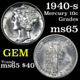 1940-s Mercury Dime 10c Grades GEM Unc