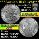 ***Auction Highlight*** 1880-cc Rev '78 Morgan Dollar $1 Graded GEM Unc By USCG (fc)