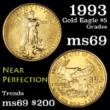 1993 Gold Eagle Five Dollars $5 Grades ms69