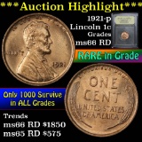***Auction Highlight*** 1921-p Lincoln Cent 1c Graded GEM+ Unc RD By USCG (fc)