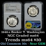 NGC 1946-s BTW Old Commem Half Dollar 50c Graded ms64 by NGC