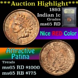 ***Auction Highlight*** 1893 Indian Cent 1c Graded GEM Unc RD By USCG (fc)